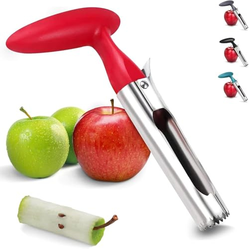 Hzyxgs Premium Apple Corer Tool - Easy to Use and Clean - Ultra Sharp - Sturdy Ergonomic Handle - Easy to Use & Clean, Durable Apple Corer Remover for Baking Apples & More (Red)