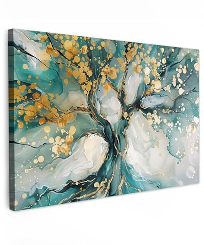 MuchoWow© Cuadros Decoracion Salon Modernos 120x80 cm para Dormitorios Cuadro Decorativos de Salon Lienzos Decorativo Pared Decoracion Dormitorio Matrimonio Abstract - Oro - Árbol de la vida