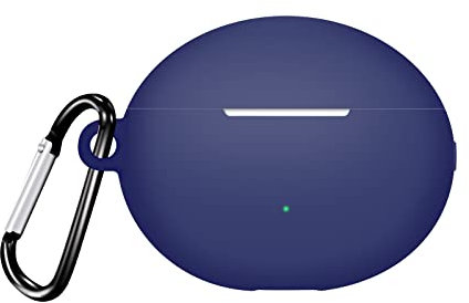 Silikonhülle für Huawei Freebuds 6i, Kabellose Ohrhörer Weiche Schutzhülle Stoßfest mit Karabinerhaken (Dunkelblau)