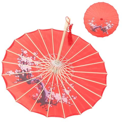 TINEASUR Classical Umbrella Props Small Vintage Design for Photography Dance and Stage Performance Chinese Style Oil Paper Parasol Unique Patterns Dark Fragrance