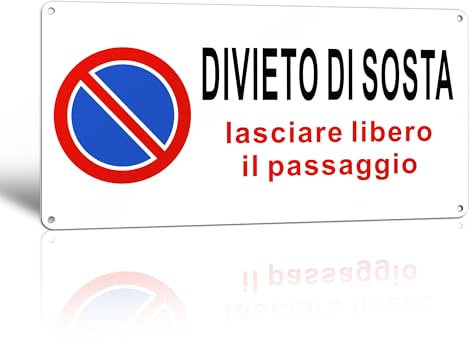 TAKULA Cartello Divieto di Sosta - Lasciare Libero il Passaggio,30 * 15CM Cartello Passo Carrabile-Divieto di Sosta Lasciare Libero il Passaggio