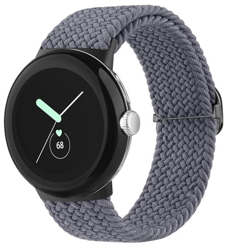 Vancle Elastisches Geflochtenes Armband für Google Pixel Watch 1/2/3 41mm - Ersatzband für Damen und Herren