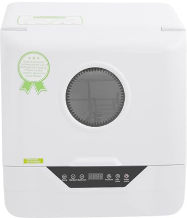 Ciounmb Mini Bordsdiskmaskin: 4 Program, 6 l Vattentank, Touch-kontroll med LED-skärm, Perfekt för Lägenheter, Sovsalar och Camping