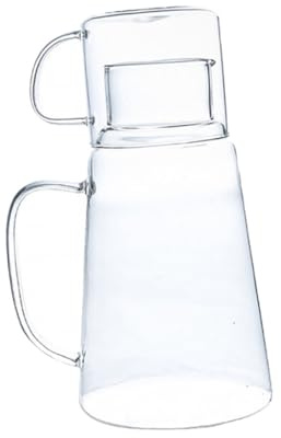 NUOBESTY Brocca in Vetro Resistente al Calore 1200Ml Bicchiere Caraffa Raffreddamento Acqua Succhi Tè Freddo per Ambienti Interni