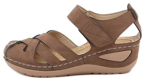Uwdiohq Nuove Scarpe Baotou Sandali Antiscivolo Di Grandi Dimensioni Zeppe Da Sutura Per Auto 36 (Brown, 36) Ortopediche Donna Con Plantare Estraibile Trekking Ginnastica Senza Lacci Mare Estive