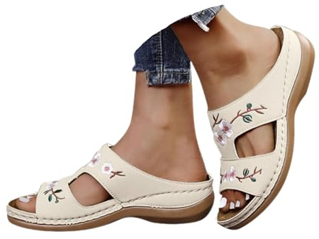 Générique Sandales Et Mules Pour Femmes Orthopédiques Chaussons Été Confortable Chausson Bout Ouvert Compensées Plateforme Pantoufles De Plage Et Claquettes De Piscine
