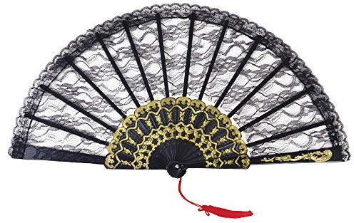 Bristol Novelty - Eventail DENTELLE (Taille unique) (Noir)