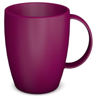 Ornamin Mug with Handle 260 ml Blackberry (model 420) | sturdy coffee mug made of plastics, coffee cup, reusable mug