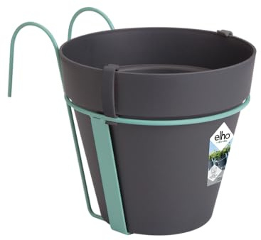 elho Loft Urban Balcony Potholder 27 - Flower Pot for Balcony & Outdoor - Ø 19.3 x H 20.0 cm - Black/Anthracite