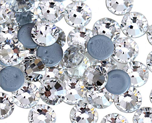Diamantes de imitación de Jollin, reverso plano y fijación con pegamento, Hotfix Crystal, SS12 1440pcs