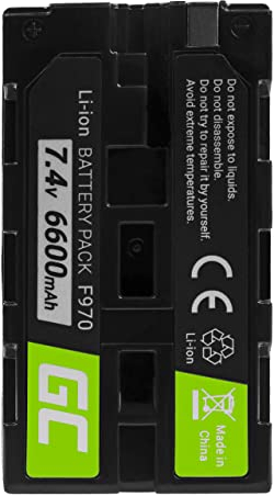 Green Cell® NP-F970 NP-F960 NP-F550 NP-F500 NP-F330 NP-F530 Kamera-Akku für Sony CCD-RV100 TR516 TR716 TR917 DCR-VX2100 HDR-AX2000, Full Decoded (Li-Ion Zellen 6600mAh 7.4V Schwarz)