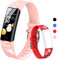 HOFIT Fitness Tracker For Kids, Fitness Watch Activity Tracker With Pedometers, Heart Rate & Sleep Monitor, Stopwatch, IP68 Waterproof, Smart Band, 2 Interchangeable Wristband, Gift For teens (Pink-B)