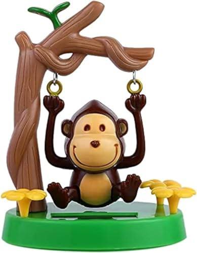 Marsrut Solar Powered Dancing Animal Bobblehead Swing Monkey Swinging Animated Bobble Dancer Toy Car Decor Toys Gift for Office Car Ornament Supplies Decoration