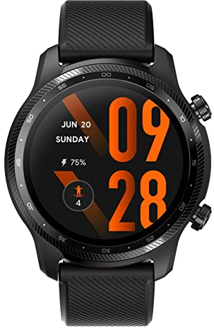 Ticwatch Pro 3 Ultra GPS Smartwatch Qualcomm SDW4100 und Mobvoi Dual Processor System Wear OS Smart Watch für Männer Blutsauerstoff IHB AFiB Erkennung Ermüdungsbewertung 3-45 Tage Batterie, Schwarz