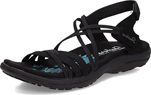 Skechers Reggae Slim Takes Two Damensandalen., Schwarz/Schwarz, 36 EU