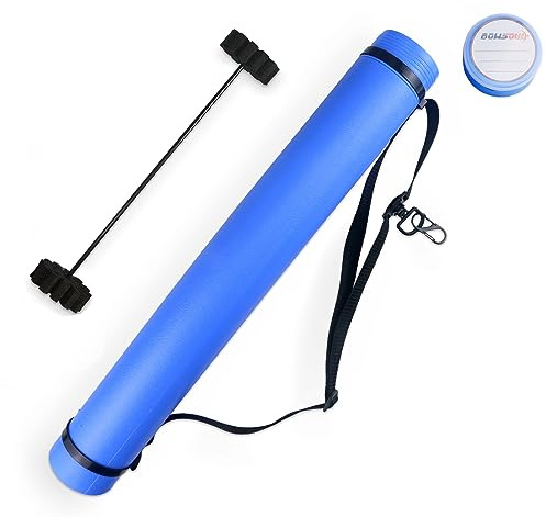 BOWSOUL Arrow Tube Adjustable and Extendable Archery Arrow Holder Archery Quivers for Hunting, Target Shooting-Protective EVA Foam Arrow Separators Including 12 pcs of Arrows (Blue Tube with Insert)