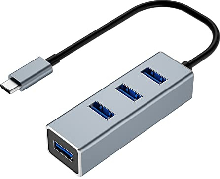 USB C Hub 3.0 Adapter，4 Port Ultra Thin USB 3.0 Tragbarer Aluminium Mini USB Verteiler Datenhub für MacBook Pro 13 und 15 2020/, MacBook Air 13 2018，USB Flash Drives (USB 3.0 mit 20 cm Cable)