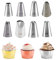 Beccucci Sac a Poche Grandi, 8 Pezzi Beccucci in Acciaio Inox, Decorazione Torte Set, Bocchette Decorative Accessori per Cupcakes per Decorare Torte per Cottura Fai da Te Torta alla Crema Cupcake