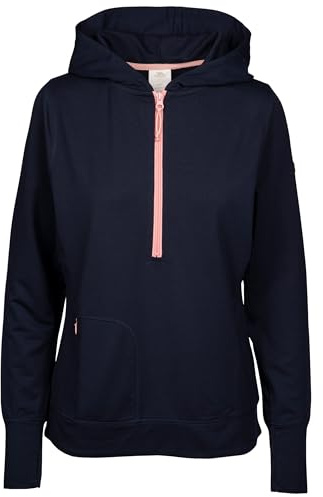 Trespass Womens Hoodie Long Sleeve Hooded with 1/2 Zip and Thumb Holes Zia