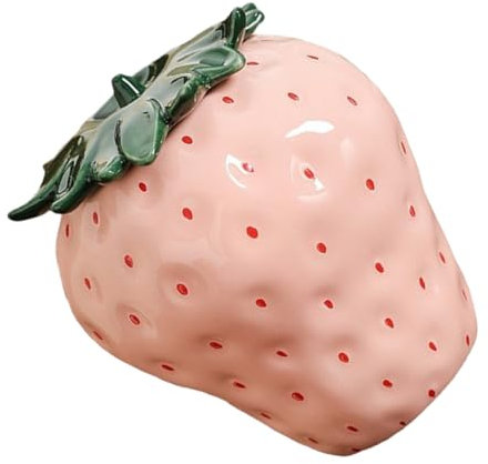 FUNNETOYU Tarro De Cerámica De Fresa Simulada Bote De Té Para Cocina Tarro De Galletas Para Encimera Para Almacenar Alimentos Tapa