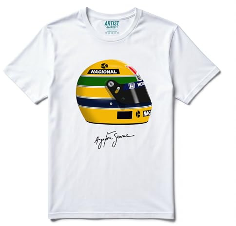 ARTIST MARKET Maglietta Edizione Limitata Casco di Senna 1988/1990 (IT, Testo, M, Regular, Regular, Standard, White)