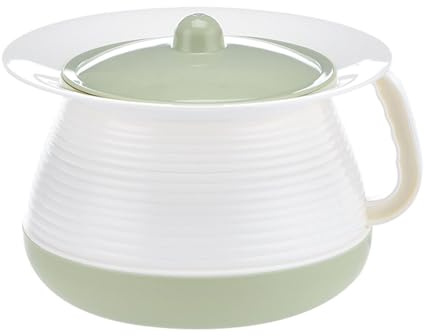 KRXSOBNV, Kammarkruka med lock, unisex spottburk Bärbar sängpanna Kisskruka vid sängkanten Hink med handtag for äldre hushåll,Urinflaska(Green)