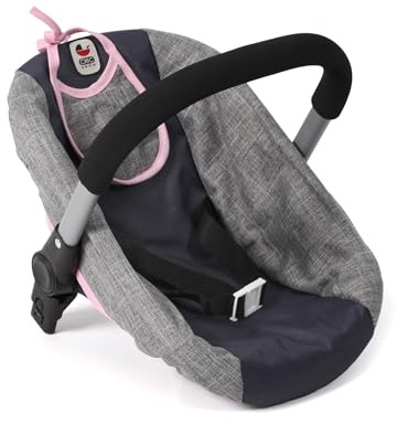 Bayer Chic 2000 - Asiento de Coche para muñecas con Adaptador para Cochecito de muñecas, Camilla de muñecas, Accesorios para muñecas, Color Gris y Azul Marino