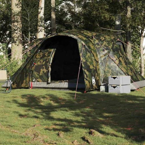 Genérico Tienda campaña Familiar iglú 6 Personas Impermeable Camuflaje,Deportes,Actividades al Aire Libre,Camping y Senderismo,Tiendas de campaña,Verde,8.5 KG,4009466