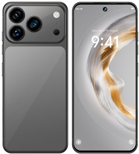 COTSRGT I17 Pro Max Android 15 Mobile Phones - 8000mAh Large Battery Smartphone, 16GB 1TB, 7.3 HD Large Screen,5G Dual SIM Free Unlocked Cellphones, Fingerprint/Face ID/GPS,Black-7.3 Inch