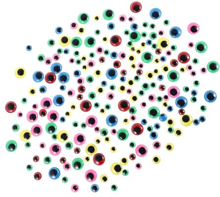 DOITOOL 200 Adesivi Occhi Mobili Autoadesivi Fai da Te per Bambole e Lavoretti Creativi, Decorazioni in Plastica Resistenti, Set 200 Pezzi Mix Colori per Ragazzo Ragazza e Artigianato