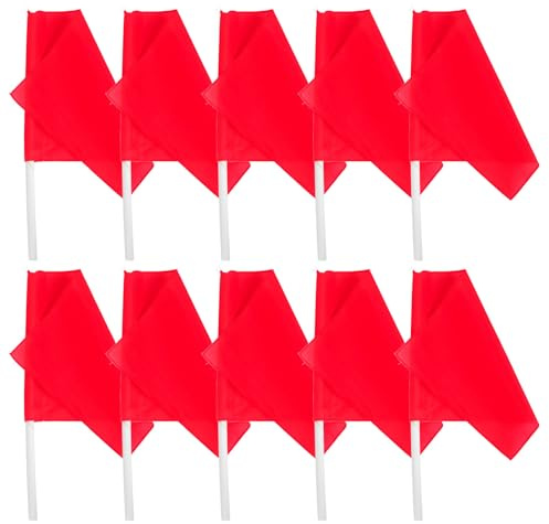MUSISALY 10 Pezzi Bandiera per Arbitro di Atletica Leggera Bandiera di Segnalazione Resistente con Asta Leggera per Gare e Competizioni Sportive all Aperto