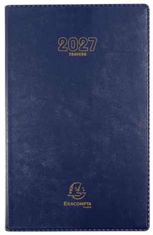 Exacompta - 38274E - Agenda journalier de bureau Carré Travers Barbara - 13,5 x 21 cm - Janvier à décembre 2026 - Coloris aléatoire