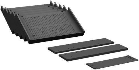 Gera Möbel S-530900 Container-Einrichtungs-Set Venedig für Metall-Schubfächer, schwarz