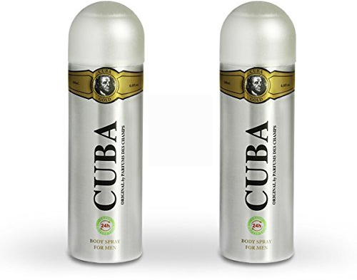 Cuba Paris, Gold Deodorant Spray, Body Spray, 200ml 2er Pack [Misc.] -2er Pack