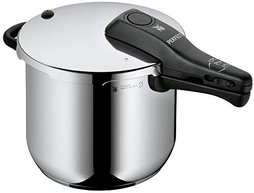WMF Perfect Schnellkochtopf Induktion 6,5l, Dampfkochtopf, Cromargan Edelstahl poliert, 2 Kochstufen, Einhand-Kochstufenregler