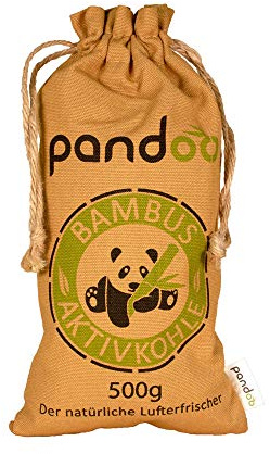 pandoo Bambus Lufterfrischer 500g natürlich mit Aktivkohle – Luftreiniger, Luftentfeuchter Raumerfrischer & Geruchsentferner für Wohnung und Auto