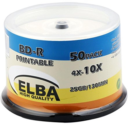 ELBA BLU-RAY BD-R - Caja para tartas (10 x 25 GB, 50 unidades)