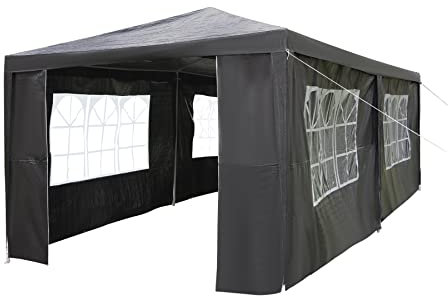 Gazebo, 3x6m Gazebo with sides, Waterproof Party Tent Marquee Awning with Powder Coated Steel Frame perfect for Parties, Birthday, Wedding, Picnics, Carport (Grey)