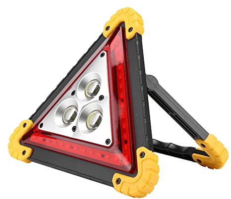 Triangle de Signalisation Triangle D'avertissement ABS 30W Multifonction Panne de Voiture Triangle de sécurité D'urgence Panneau D'arrêt avec Voyant D'avertissement LED Rouge