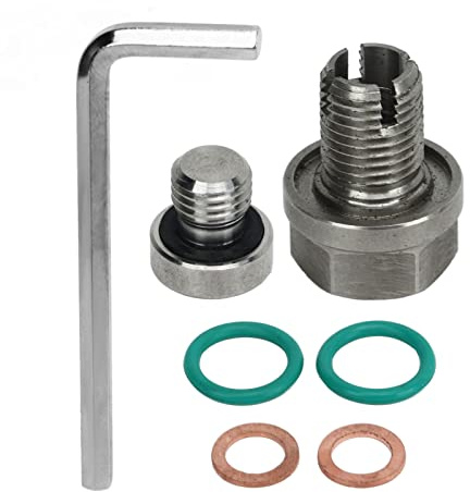 Bouchon de Vidange D'huile surdimensionné, Kit de Réparation de Filetage de Carter D'huile Autotaraudant en Acier Inoxydable avec clé Hexagonale Joint Torique, Bouchon