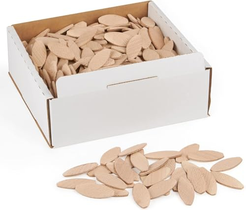 Flachdübel von WFix Größe 20 | 1000 Stück | Dübel aus massiver Buche im robusten Karton | Kompatibel mit der Dübelfräse & Lamellofräse | Holzdübel wie Lamello