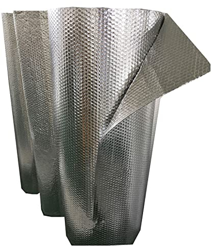 Isolant Thermique en Film Aluminisé Panneaux isolants en aluminium à bulles Film d'aluminium isolant réfléchissant, pare-vapeur d'isolation en aluminium à bulles 4-5 mm pour grenier, mur, sol, serre,