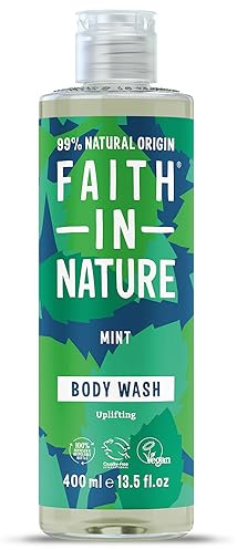 Faith In Nature Natural Mint Body Wash, Uplifting, Vegan & Cruelty Free, No SLS or Parabens, 400m