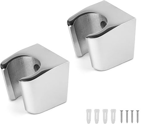Support Douchette, 2 Pièces Support de Douche en Alliage de Zinc Argenté, Shower Head Holders Muraux Avec Vis, Petit et Facile à Installer, Compatible Avec la Plupart des Pommeaux de Douche 0XBIT