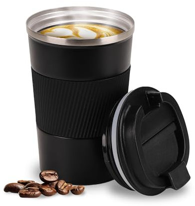 Smarthers Termo Café o Te - Taza Termo Cafe para Llevar, Vaso Termico con Mantenimiento de Frío y Calor 4-6 Hrs, Taza Térmica de Acero Inoxidable BPA Free, Vaso Café para Llevar, vaso termico duradero