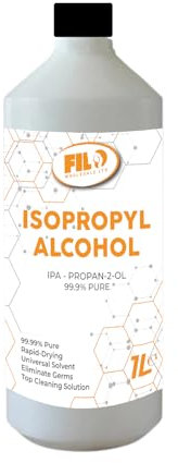 Filo Isopropyl Alcohol 99.9% IPA 1L | High-purity Rubbing Alcohol for Cleaning & Degreasing | Isopropanol Cleaning Alcohol Disinfecting Ideal for Electronics, Glass and Solvent Use