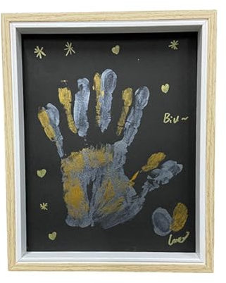 Halten Sie wertvolle Momente mit unserem Handabdruck- und Pfotenabdruck-Bilderrahmen-Set, Handabdruck-Set, Andenken, Holz-Familienhandwerk