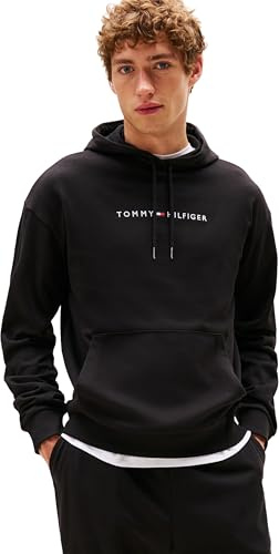 Tommy Hilfiger Sudadera Hombre con Capucha, Negro (Black), S