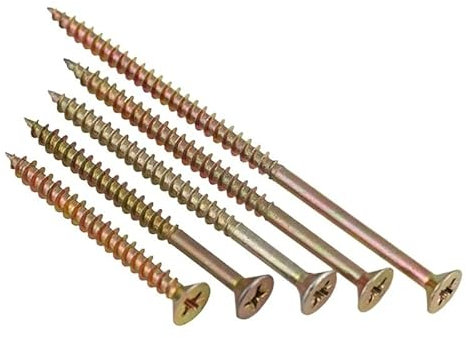 Lfang-Pernos Hexagonales Tornillos autorroscantes for madera con cabeza avellanada cruzada M5, tornillo de cabeza, clavo de tornillo de punta endurecida, 10 unidades Duradero y resistente a la corrosi