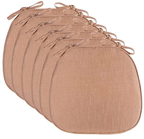 6 Piece Kitchen Chair Cushions Removable Seat Pads with Ties Upholstered Cushions for Dining Room & Office Soft Cushions for Comfort and Style